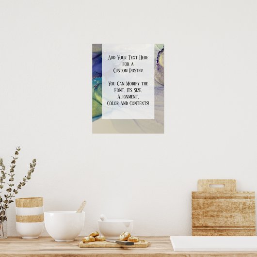 文字アルコカスタムールインオーガニッククの追加 ポスター (キッチン)