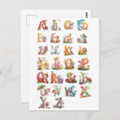 文字アルファベット ポストカード (正面/裏面)