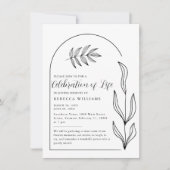 文字アーチお祝いのライフ招待状 招待状 (正面)