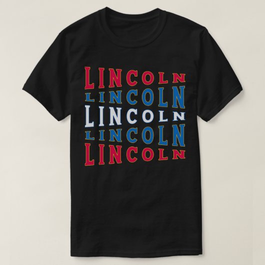 文字アートUSAリンカーン Tシャツ (デザイン正面)