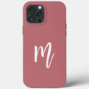 文字イニシャルと素敵な軽スタイリッシュいブルゴーニュ iPhone 13 PRO MAXケース