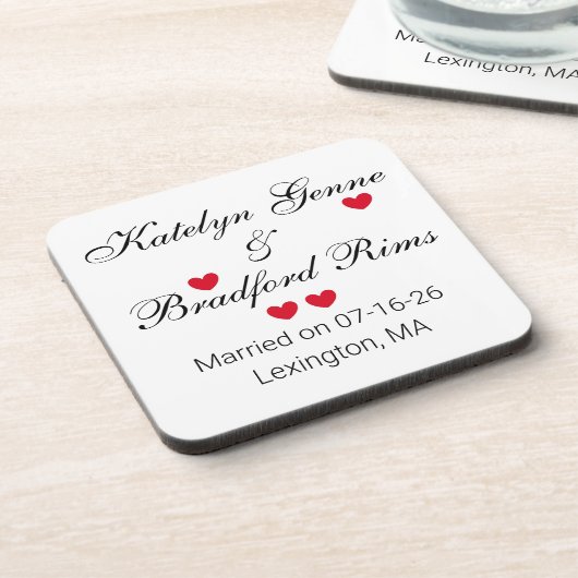 文字エレガントの結婚数 コースター (左側)