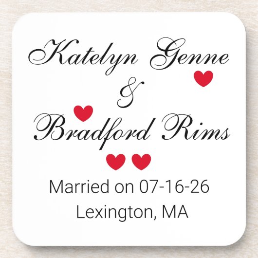 文字エレガントの結婚数 コースター (正面)