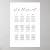 文字エレガントテンプレートシーティングプラン ポスター (正面)