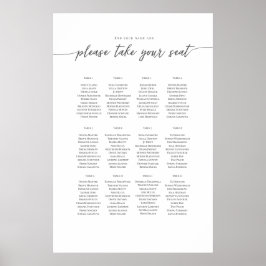 文字エレガントテンプレートシーティングプラン ポスター