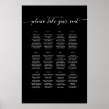 文字エレガントテンプレートシーティングプラン