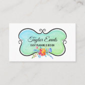 文字エレガントバナーと植物学 名刺 (正面)