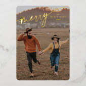 文字エレガントメリー文字 箔シーズンカード (正面)