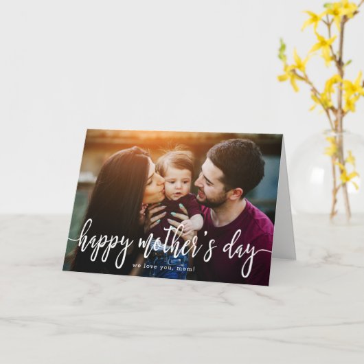 文字エレガント写真母の日のグリーティングカード カード (黄色い花)