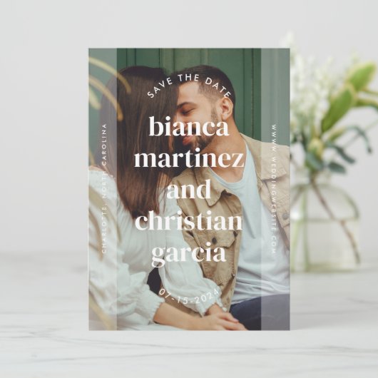 文字エレガント形の名前(フルフォト) セーブザデート (スタンド正面)