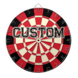 文字オンカスタムレトロレッド、ブラック、クリームベージュカラー ダーツボード