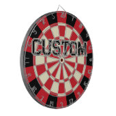 文字オンカスタムレトロレッド、ブラック、クリームベージュカラー ダーツボード (正面左)