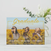 文字オーバーレイシンプル |フォトグループの卒業式 案内状 (スタンド正面)