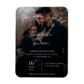 文字オーバーレイタイポグラフィフォト結婚式招待状 マグネット (縦)