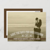 文字オーバーレイ日付カードの保存 – Brown 案内ポストカード (正面/裏面)