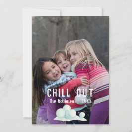 文字オーバーレイ雪クリスマスファミリー写真 シーズンカード