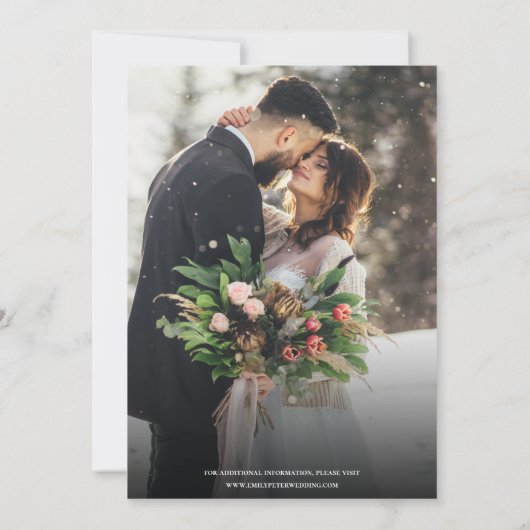 文字オーバーレイ2写真ウェディング日付を保存招待状 セーブザデート (裏面)