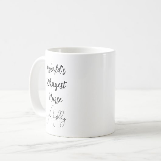 文字カスタムおもしろいユーモア世界の最も面白いナース作品 コーヒーマグカップ (正面左)