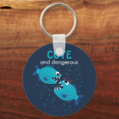 文字カスタムかわいい危険ピラニア魚 キーホルダー (正面)