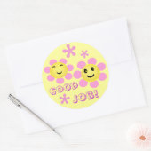 文字カスタムかわいい花の報酬ステッカー ラウンドシール (封筒)