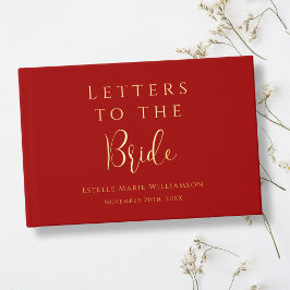 文字カスタムさくらんぼ赤い金ゴールドの手紙を花嫁に ゲストブック