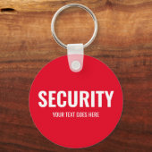 文字カスタムとデザインセキュリティテンプレートレッドホワイト キーホルダー (正面)
