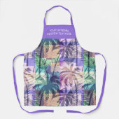文字カスタムのヤシの木パターン エプロン (正面)