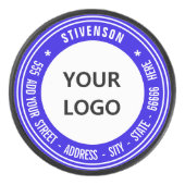 文字カスタムのロゴまたは写真と写真のホッケーパックテンプレート アイスホッケーパック (正面)