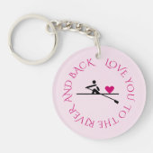 文字カスタムの両面ピンク色のローラー キーホルダー (正面)