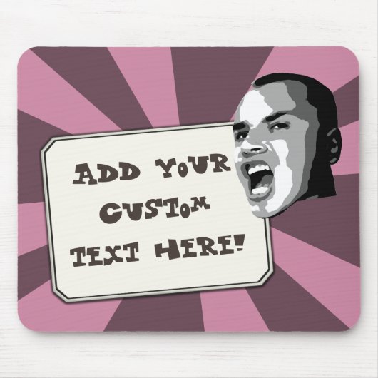 文字カスタムは任意の色のライトビームで叫ぶ マウスパッド (正面)