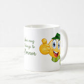 文字カスタムは絵文字に帽子とスカーフを付ける コーヒーマグカップ (正面右)