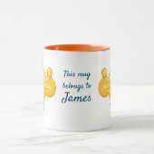 文字カスタムは絵文字に帽子とスカーフを付ける マグカップ (中央)