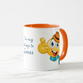 文字カスタムは絵文字に帽子とスカーフを付ける マグカップ (正面右)