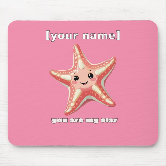 文字カスタムまたは名前ヒトデデザイン マウスパッド (正面)