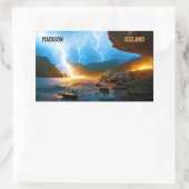 文字カスタムアイスランドホテル 長方形シール (バッグ)