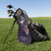 文字カスタムアメリカン・イーグル ゴルフタオル (グリーン)