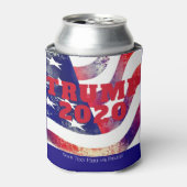 文字カスタムアメリカ国旗のトランプ2024愛国的RW&Blue 缶クーラー (缶正面)