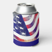 文字カスタムアメリカ国旗のトランプ2024愛国的RW&Blue 缶クーラー (缶裏面)