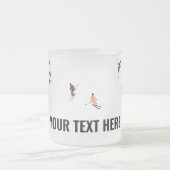 文字カスタムアルパインスキーヤーズスキーヤースキー フロストグラスマグカップ (中央)