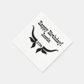 文字カスタムアンドエイジブルクラーンズウェスタン誕生日 スタンダードカクテルナプキン (角)