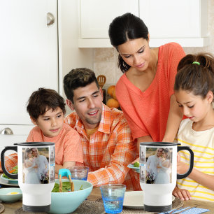 文字カスタムアンドファミリーフォトカレッパーソナライズされたジ トラベルマグ