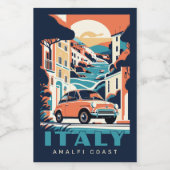 文字カスタムイタリア ワインラベル (シングルラベル)