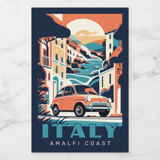 文字カスタムイタリア ワインラベル (シングルラベル)