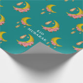 文字カスタムイードアルフィトルムバラクティール（緑がかった色） ラッピングペーパー (角)