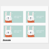 文字カスタムウィンターバニーステッカー 長方形シール (シート)