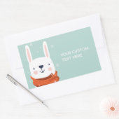 文字カスタムウィンターバニーステッカー 長方形シール (封筒)