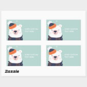 文字カスタムウィンターベアーステッカー 長方形シール (シート)