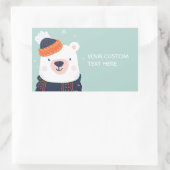 文字カスタムウィンターベアーステッカー 長方形シール (バッグ)