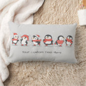 文字カスタムウィンターペンギンランバーピロー ランバークッション (ブランケット)