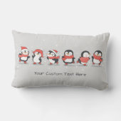 文字カスタムウィンターペンギンランバーピロー ランバークッション (裏面)